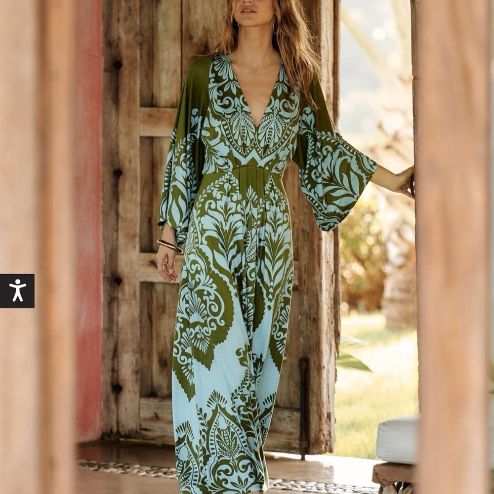 Boden Nell Kimono Midi Dress Size 8 - Picture 3 of 6